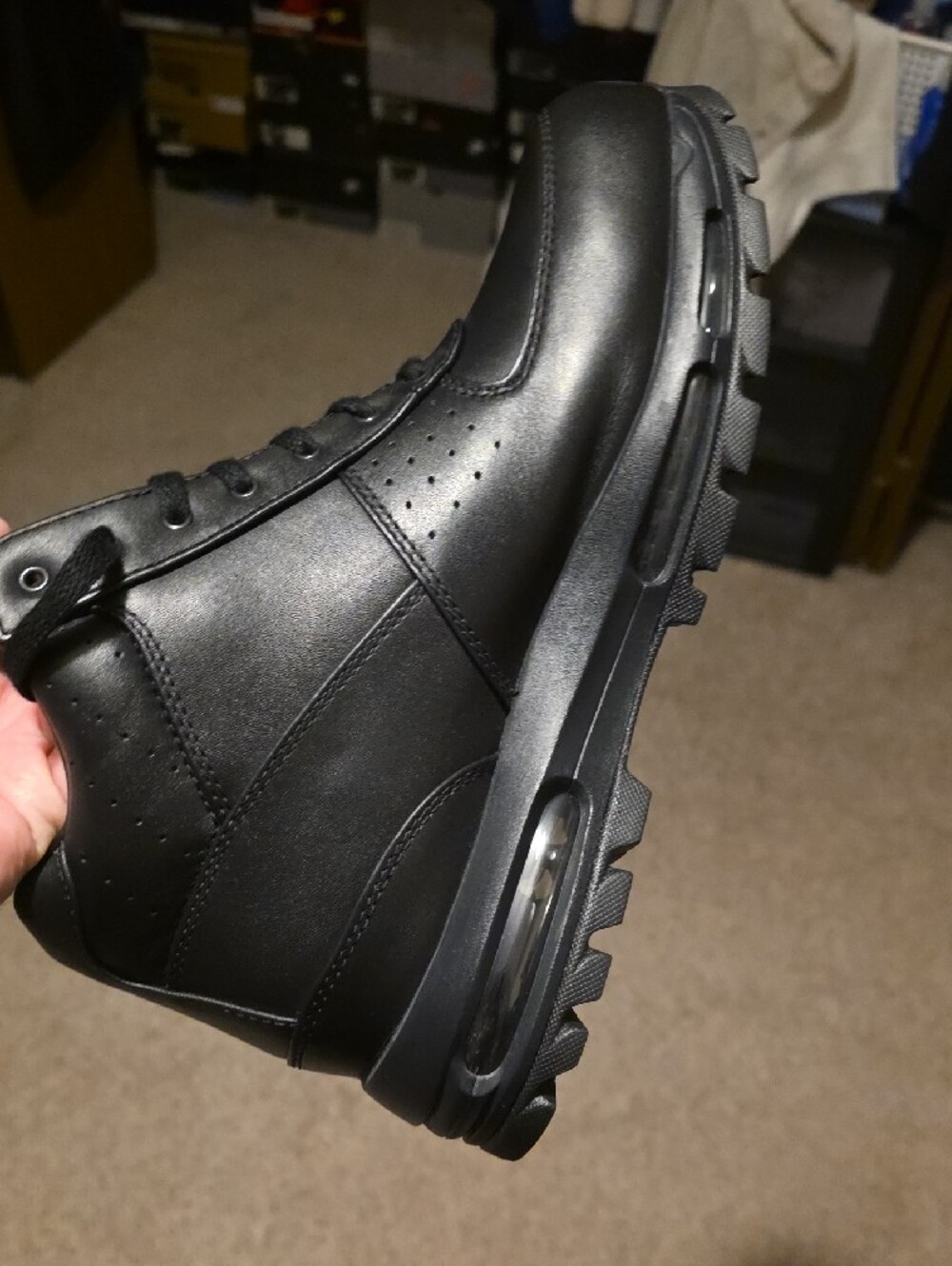 Nike Men’s Black Leather Ankle Boots - Picture 9 of 12